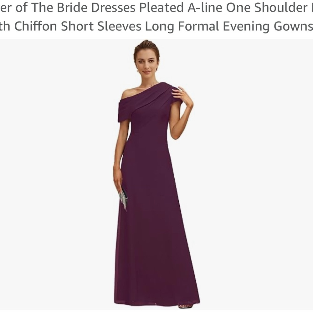 Purple Asymmetrical One-Shoulder Wedding Gown NWT size 4
